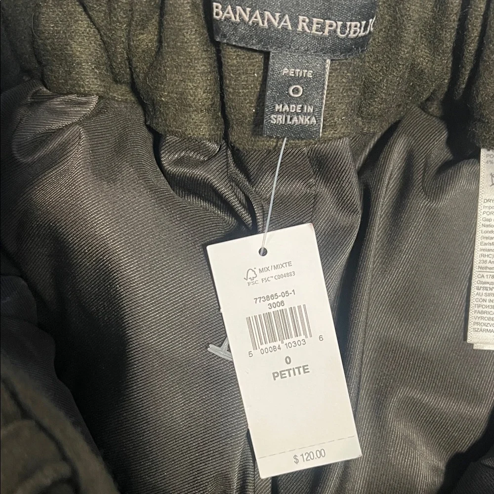 NWT Women’s Banana Republic Wool Olive Green Dress Pants - Picture 3 of 6